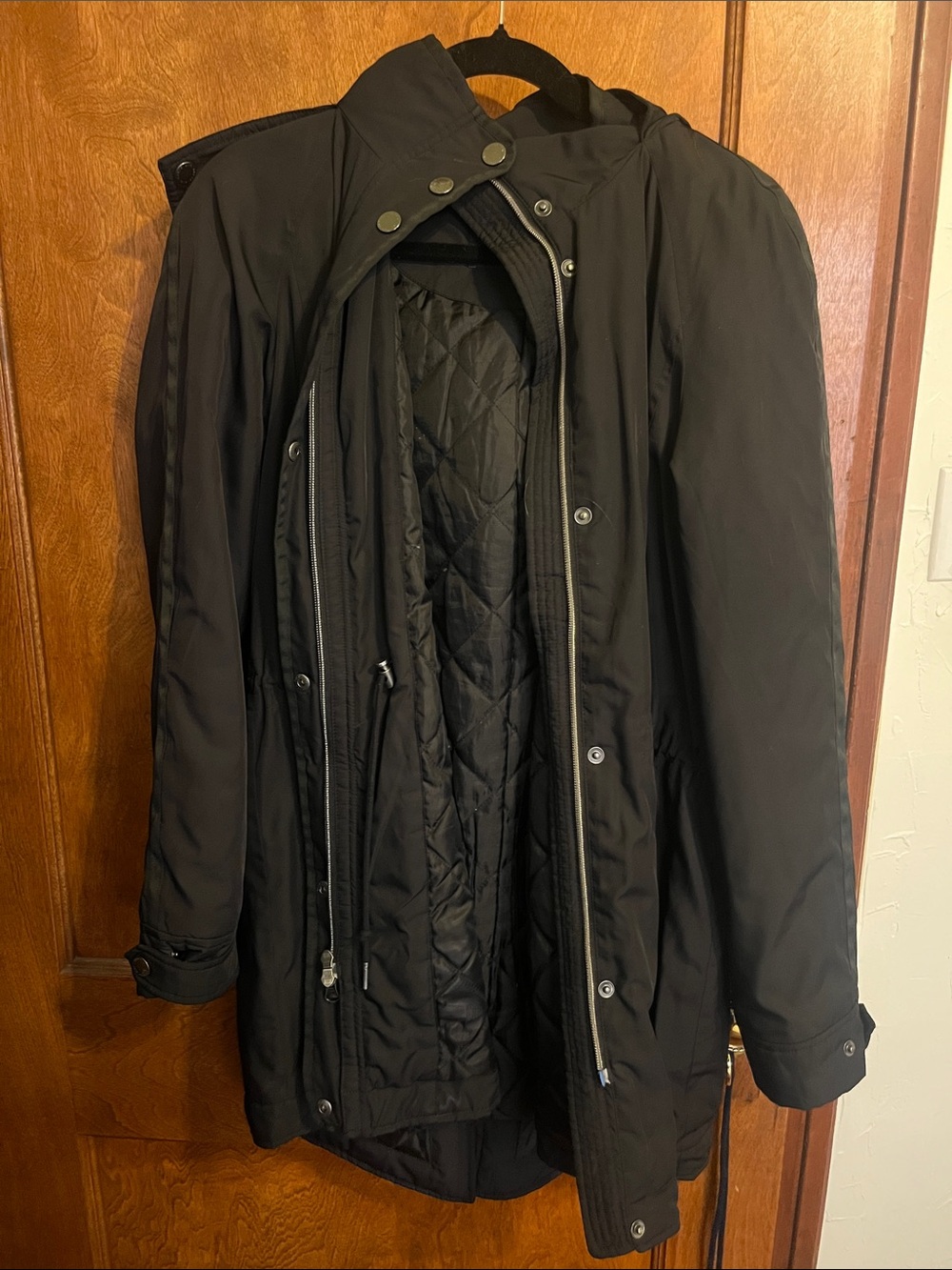 Lands' End Black Quilted-Lined Women's Puffer Coat